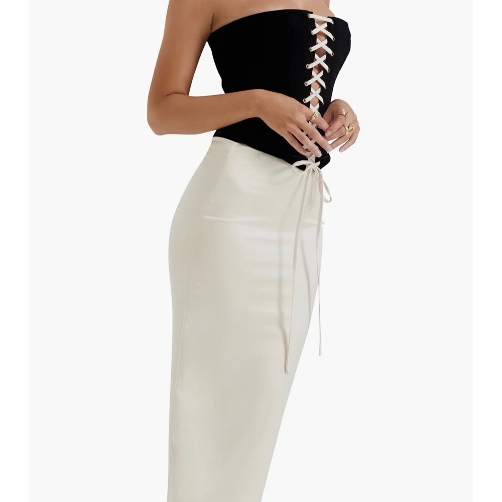 HOUSE OFCB'Jaina'Black&Vintage Cream Strapless Corset Dress/Size M-US 6-8 - Picture 2 of 7